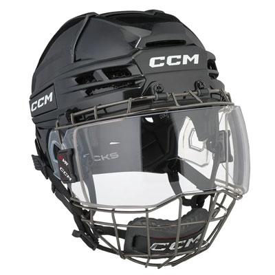 Casque de hockey avec visi&egrave;re transparente compl&egrave;te